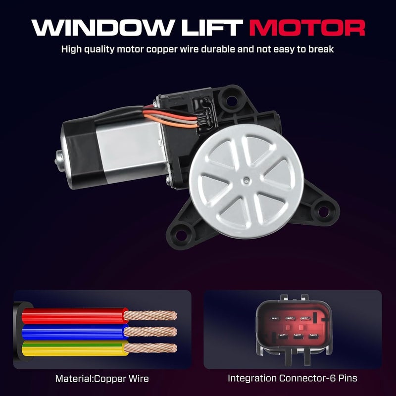 XIMAKA Front Driver Side Power Window Regulator with Motor (6 Pins) Fit for 2008-2016 Town & Country, 2008-2020 Dodge Grand Caravan, 2012-2015 Ram C/V, 748-508 - Image 4